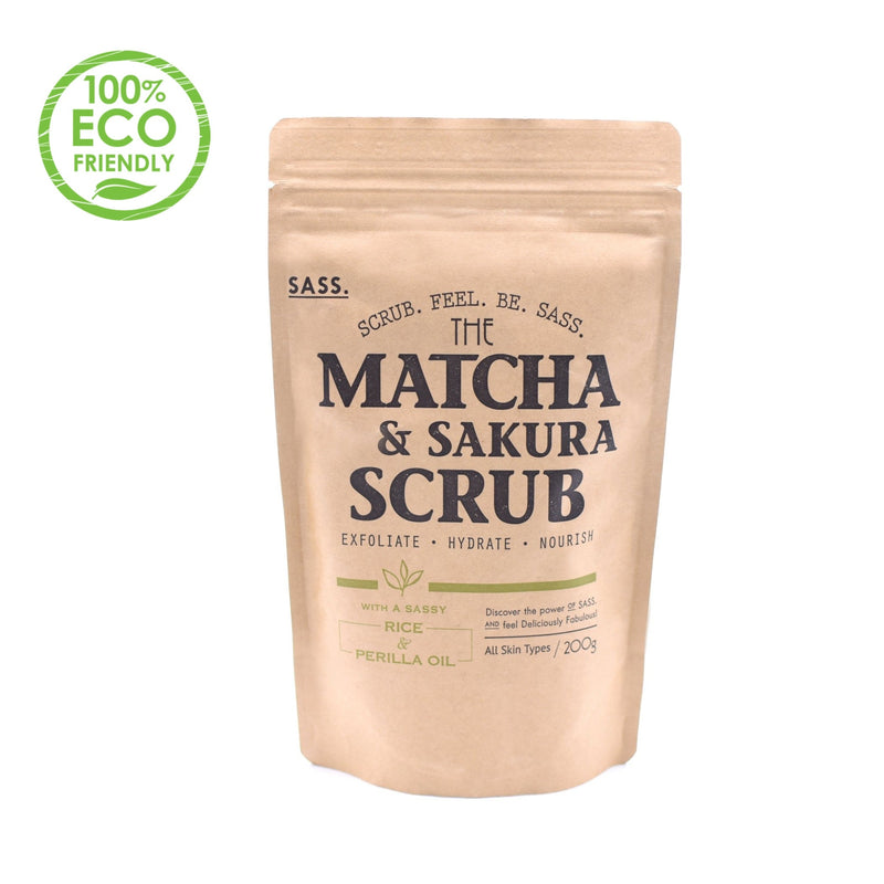 Body Scrub to Exfoliate - SASS Matcha Sakura Body Scrub Made in Japan